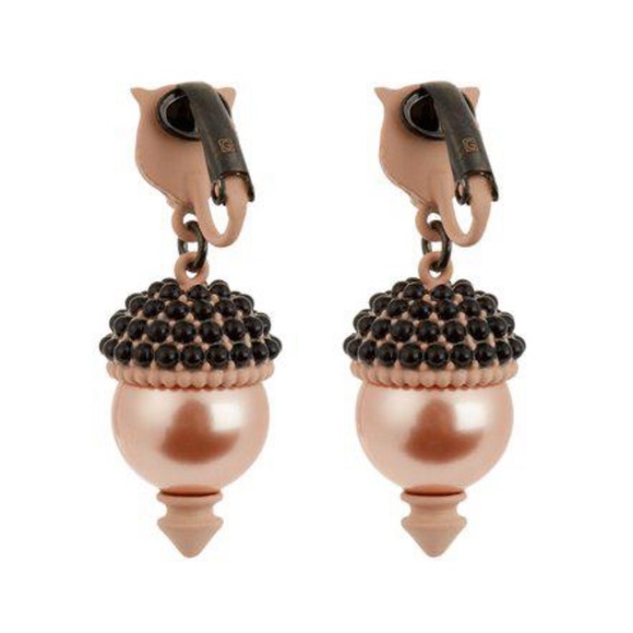 Gucci Women's Pink Pearl-effect Embellished Tiger Earrings - Picture 2 of 7
